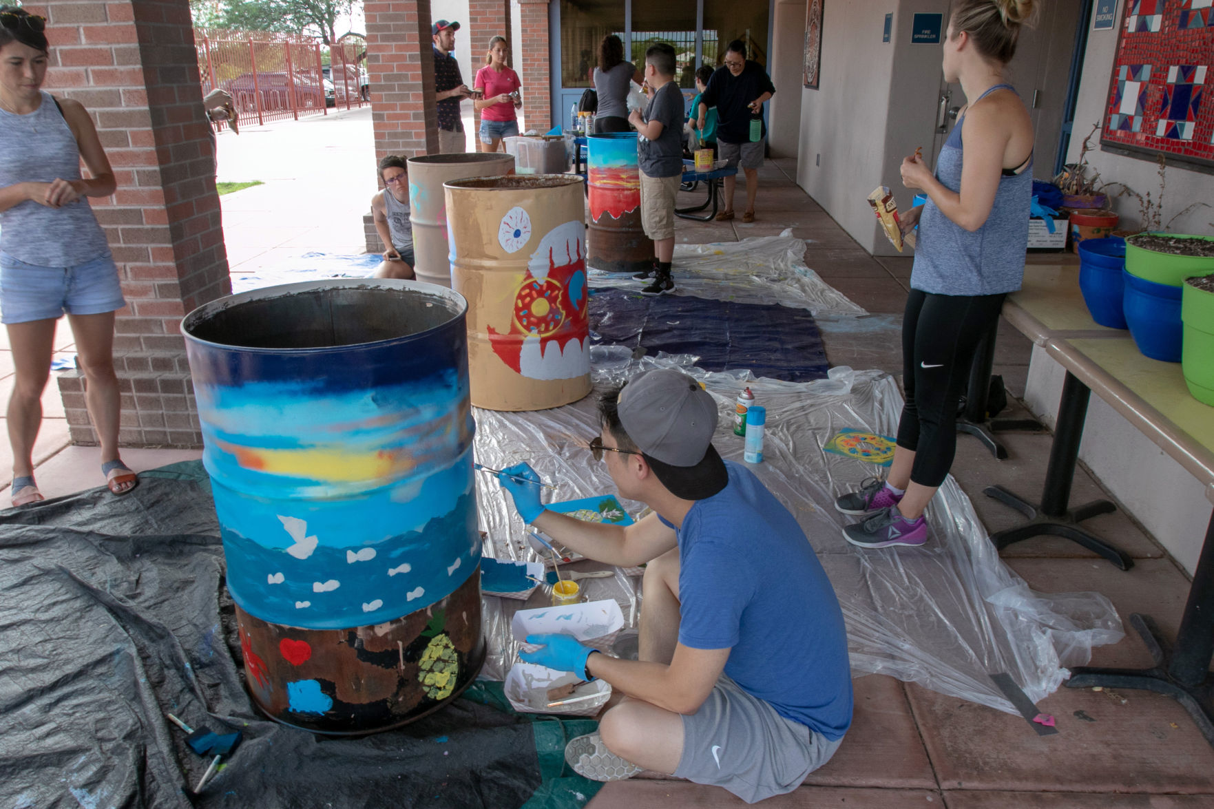 trash cans